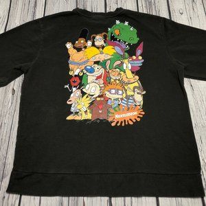 Nickelodeon Rugrats Ren & Stimpy Womens Size Medium Olive Sweater Pullover